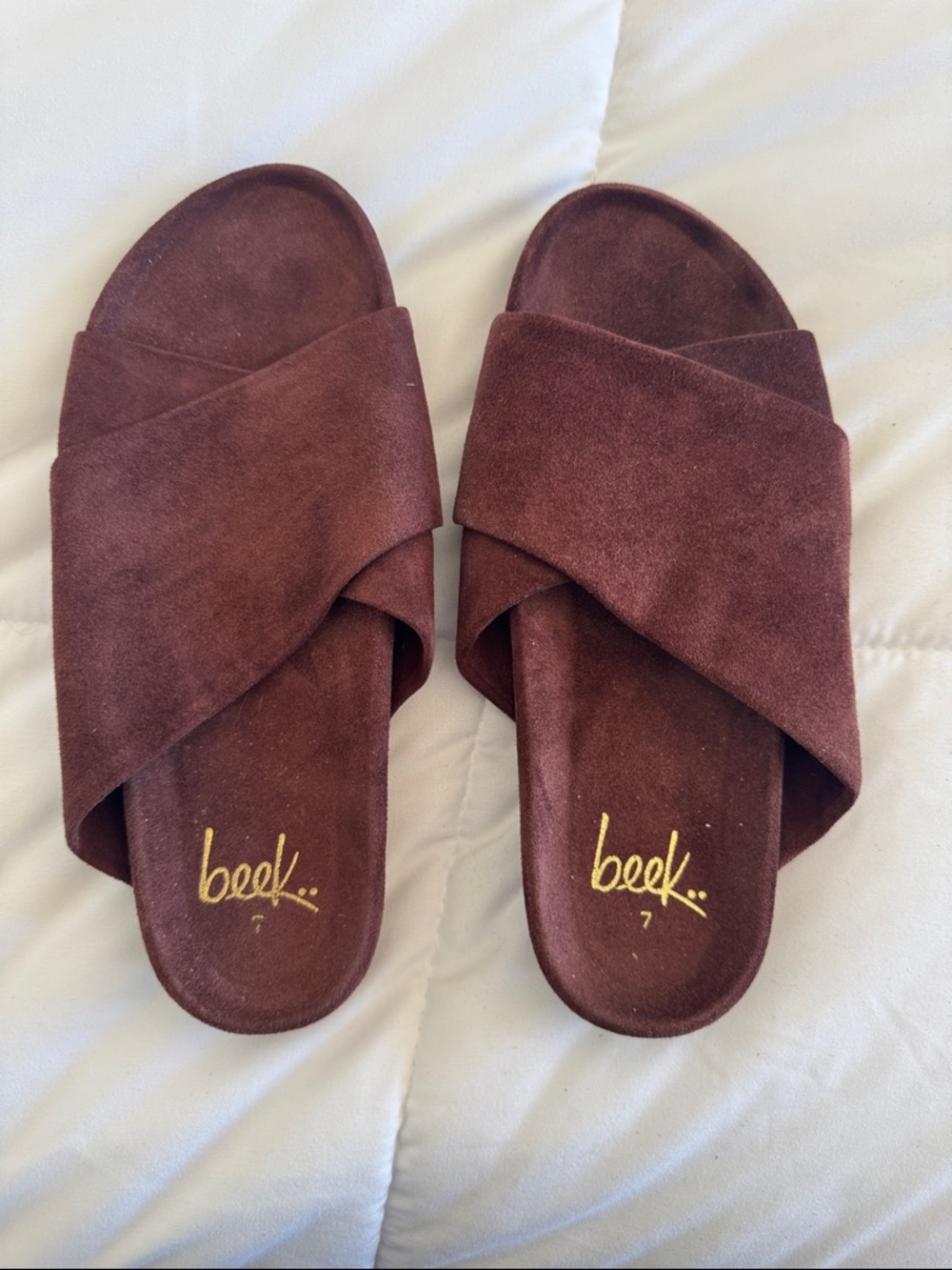Beek- Kea Suede Slide Sandal Dark Brown Suede- NEW size 7